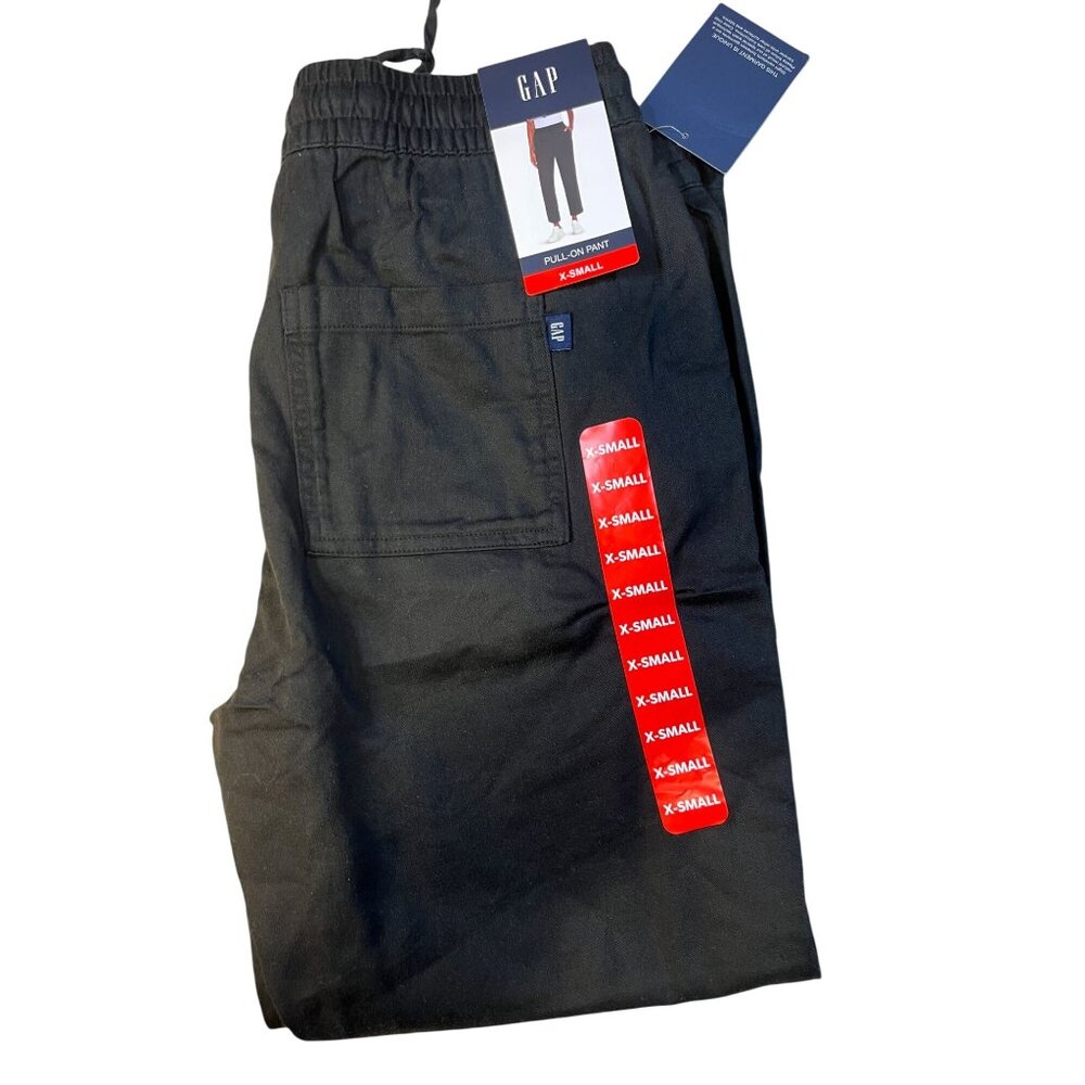 Gap Mens Black Pull-On Pants X-Small Cotton Blend With Pockets